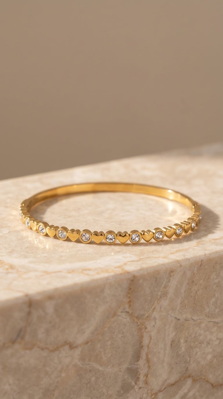 Bracelet Jonc Zircon Doré – SORELYA